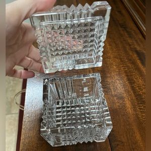 MIKASA CRYSTAL TRINKET BOX WITH LID. Pre owned.